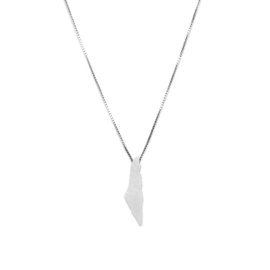 Opal Palestine Map Necklace - White Plain