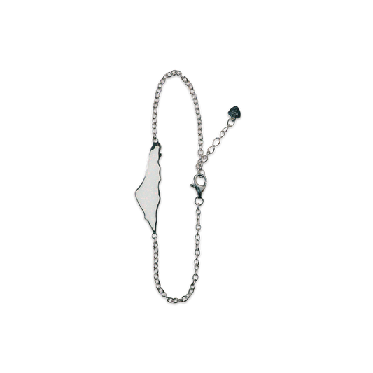 Opal Palestine Map Bracelet - White