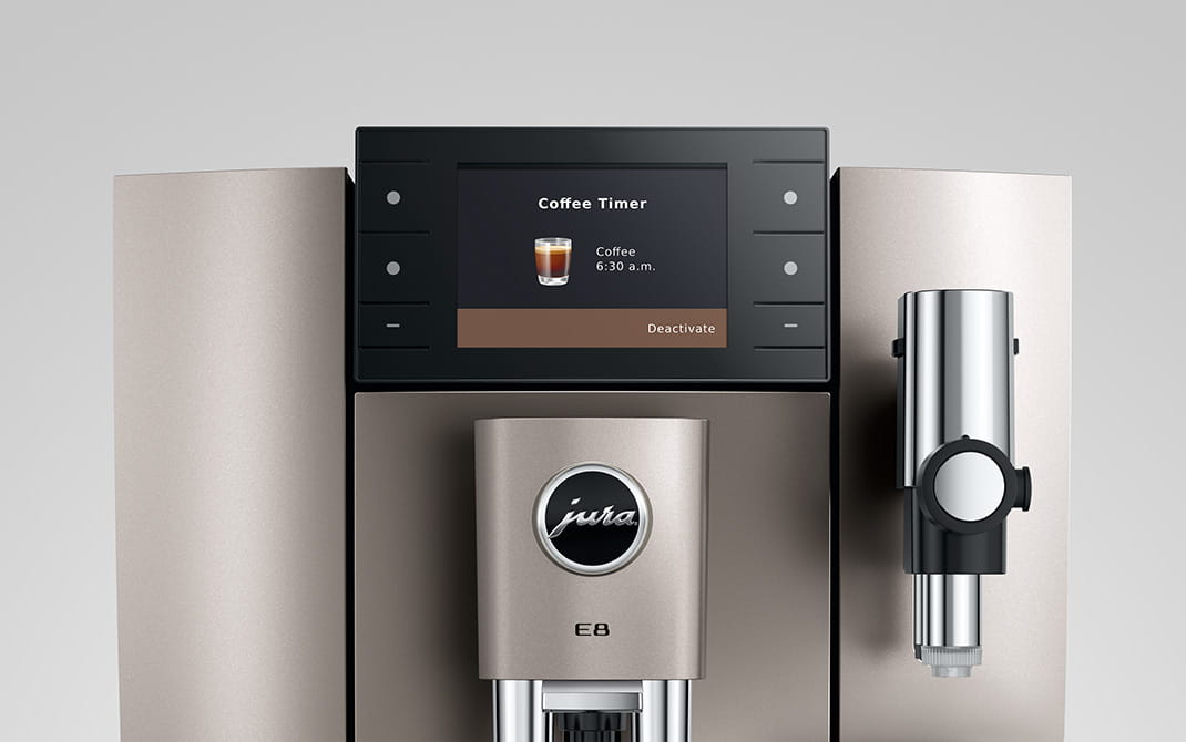 Jura E8 Midnight Silver - Coffee Timer feature