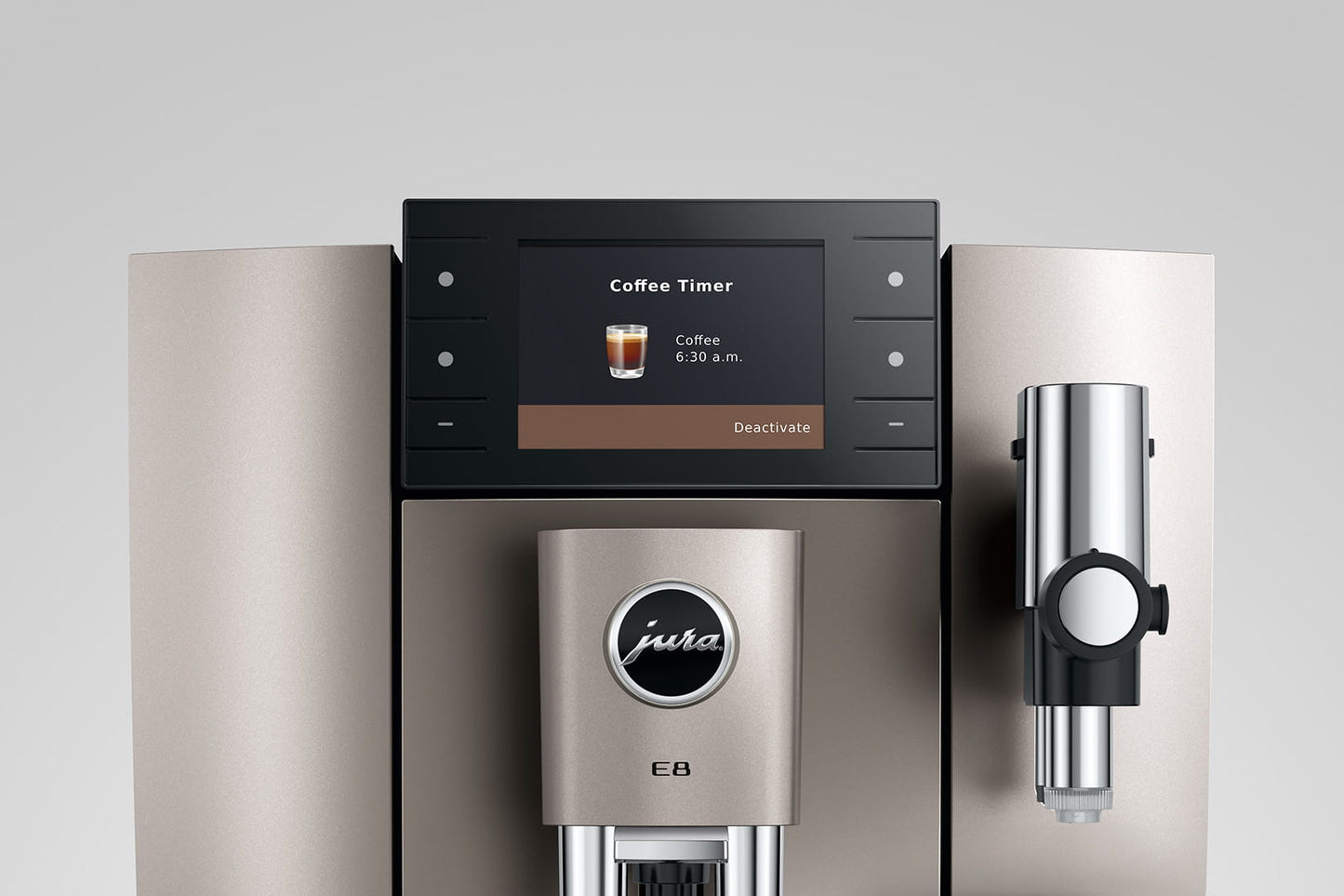 Jura E8 Midnight Silver - cup illumination